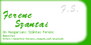 ferenc szantai business card
