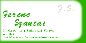 ferenc szantai business card